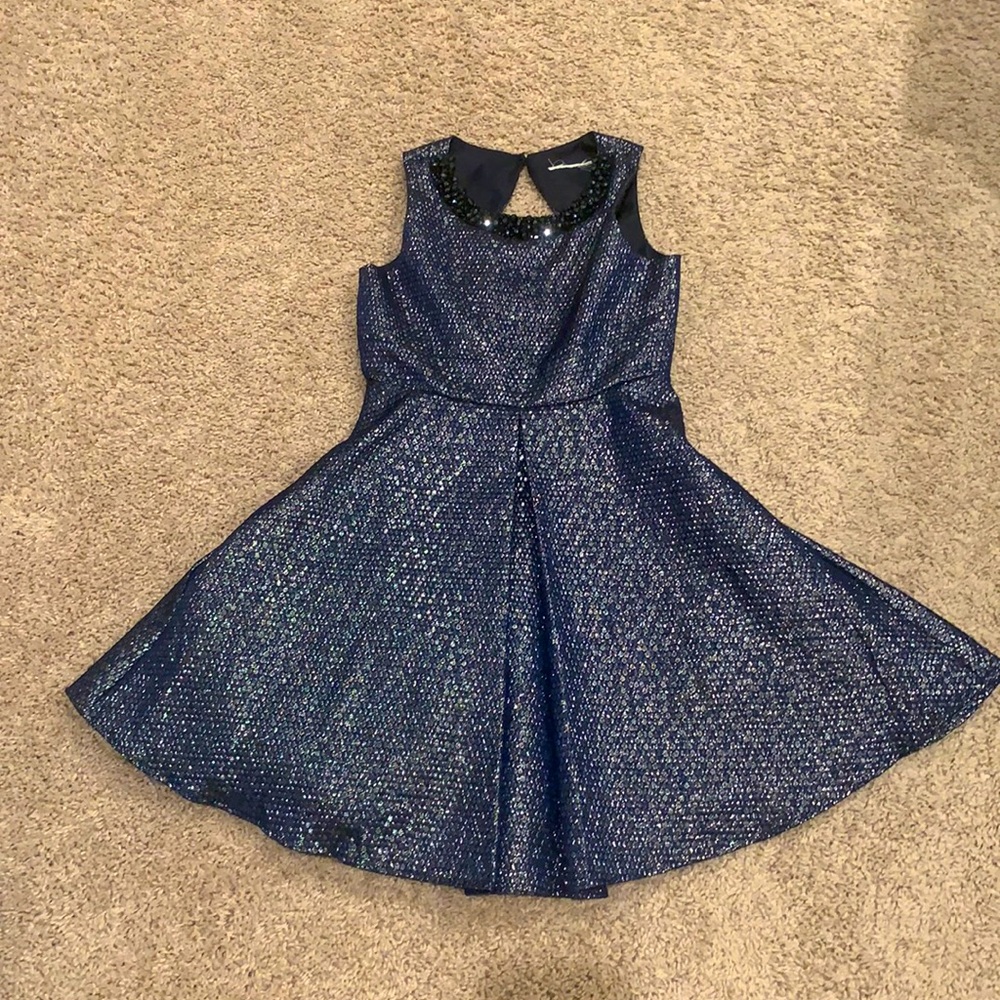 Navy blue shimmer party dress